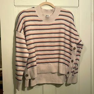 Madewell coral/navy stripe sweater L